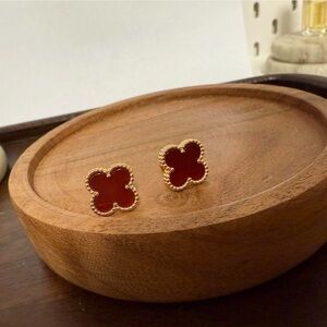 VCA maroon/red earrings